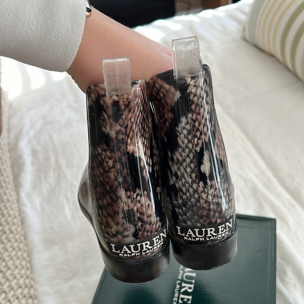 Ralph Lauren Python Snake Print Rain Boots Women’… - image 3